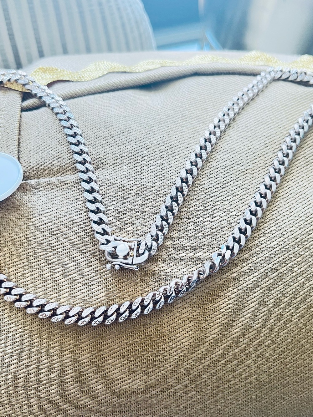 Vintage biker chain Italian Cuban Link 5.14 gms 6.3 mm 22" 925